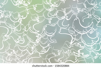 Light Green vector background with spicy peppers. Glitter abstract sketch with hot peppers. Pattern for menu of cafes, bars, restaurants.