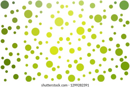 Light Green vector  background with spots. Glitter abstract illustration with blurred drops of rain. Design for poster, banner of websites.