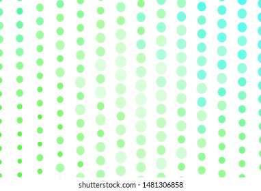 Light Green vector background with spots. Blurred bubbles on abstract background with colorful gradient. Design for your business advert.