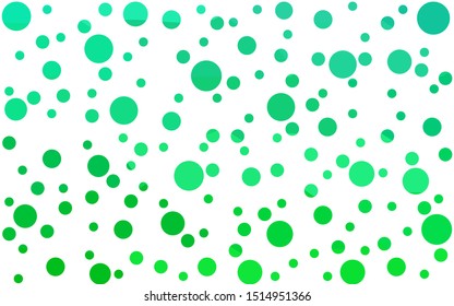 Light Green vector  background with spots. Blurred decorative design in abstract style with bubbles. Pattern for beautiful websites.