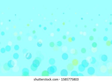 Light Green vector background with spots. Glitter abstract illustration with blurred drops of rain. New template for your brand book.