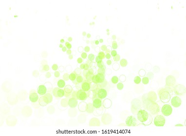 Light Green vector background with spots. Glitter abstract illustration with blurred drops of rain. Pattern for beautiful websites.