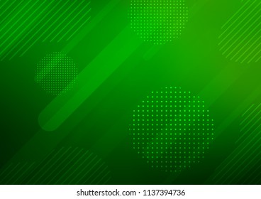 Light Green vector background with straight lines and dots. Decorative shining illustration with lines, dots on abstract template. The pattern can be used as ads, poster, banner for commercial.