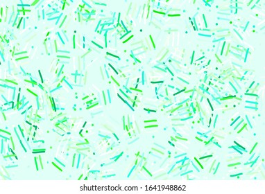 Light Green vector background with stright stripes, dots. Blurred decorative design in simple style with lines. Pattern for ad, booklets, leaflets.