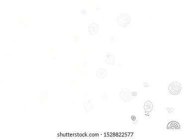 Light Green vector background with tasty food. Glitter abstract sketch with gourmet food. Template for meal cooking in kitchen.