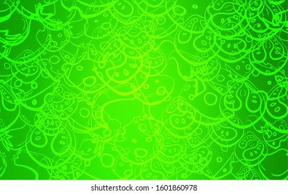 Light Green vector background with tasty food. Beautiful colored illustration with food in doodle style. Pattern for menu of cafes, bars, restaurants.
