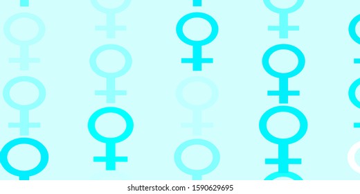 Light Green vector background with woman symbols. Abstract illustration with a depiction of women's power. Smart design for your apps.