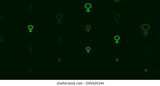 Light Green vector background with woman symbols. Colorful feminism symbols with a gradient in modern style. Sample for your web designers.
