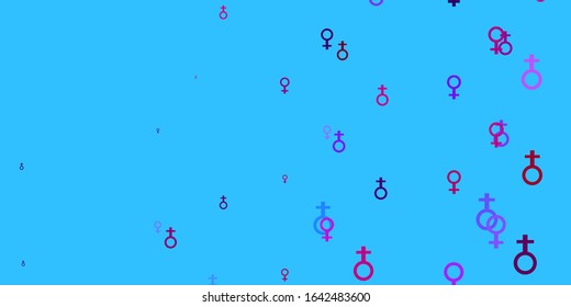 Light Green vector background with woman symbols. Colorful illustration with gradient feminism shapes. Design for International Women’s Day.