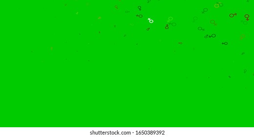 Light Green vector background with woman symbols. Colorful illustration with gradient feminism shapes. New design for applications.