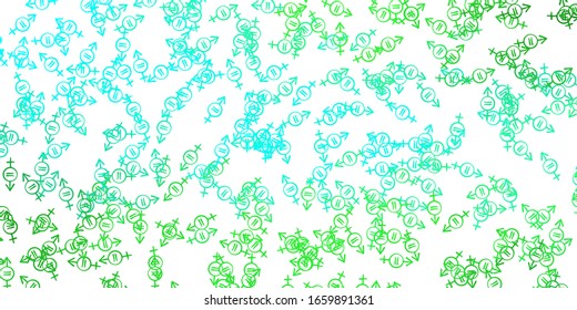 Light Green vector background with woman symbols. Simple design in abstract style with women’s rights activism. Best design to show the power of women.