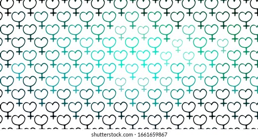 Light Green vector background with woman symbols. Illustration with signs of women's strength and power. Simple design for your web site.
