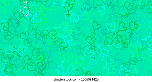 Light Green vector background with woman symbols. Colorful feminism symbols with a gradient in modern style. Design for International Women’s Day.