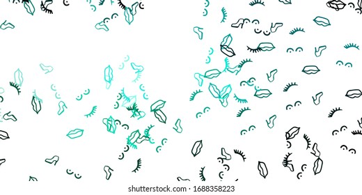 Light Green vector background with woman symbols. Illustration with signs of women's strength and power. Best design to show the power of women.