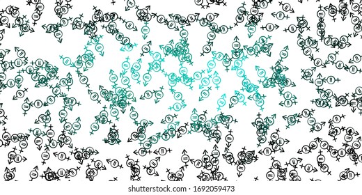 Light Green vector background with woman symbols. Abstract illustration with a depiction of women's power. Best design to show the power of women.