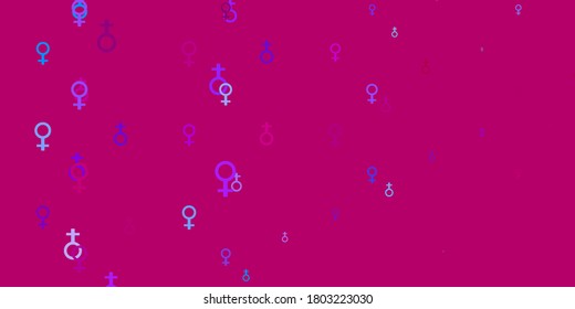 Light Green vector background with woman symbols. Colorful illustration with gradient feminism shapes. Best design to show the power of women.