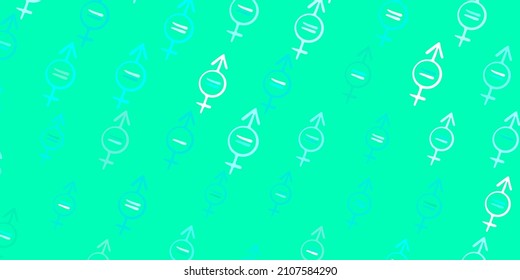 Light Green vector background with woman symbols. Abstract illustration with a depiction of women power. Elegant design for wallpapers.