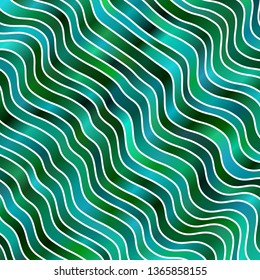 Light Green vector background with wry lines. Gradient illustration in simple style with bows. Best design for your posters, banners.