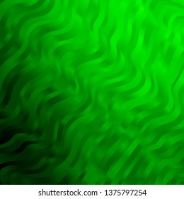 Light Green vector background with wry lines. Colorful geometric sample with gradient curves.  Pattern for websites, landing pages.