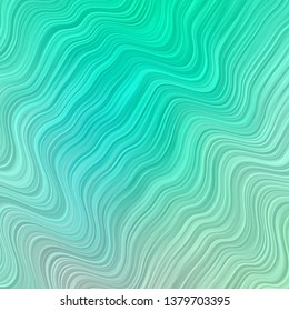 Light Green vector background with wry lines. Colorful abstract illustration with gradient curves. Pattern for websites, landing pages.