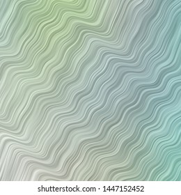 Light Green vector background with wry lines. Illustration in halftone style with gradient curves. Best design for your ad, poster, banner.