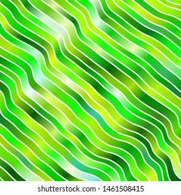 Light Green vector background with wry lines. Brand new colorful illustration with bent lines. Pattern for booklets, leaflets.