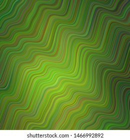 Light Green vector background with wry lines. Colorful abstract illustration with gradient lines. A completely new design for your business.