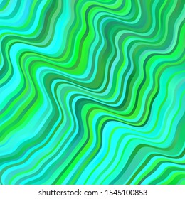 Light Green vector background with wry lines. Brand new colorful illustration with bent lines. Smart design for your promotions.