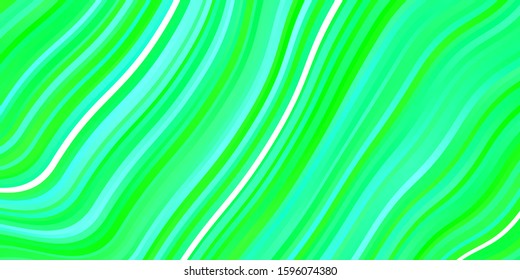 Light Green vector background with wry lines. Colorful illustration, which consists of curves. Pattern for websites, landing pages.