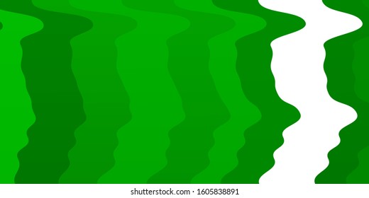 Light Green vector background with wry lines. Illustration in abstract style with gradient curved.  Template for cellphones.
