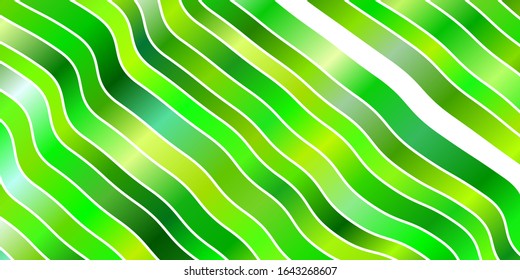 Light Green vector background with wry lines. Brand new colorful illustration with bent lines. Pattern for booklets, leaflets.