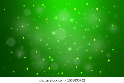 Light Green vector background with xmas snowflakes. Snow on blurred abstract background with gradient. The pattern can be used for year new  websites.