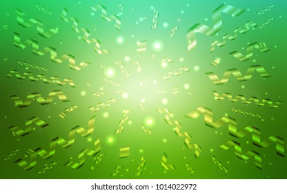 Light Green vector background with xmas confetti. Blurred decorative design in anniversary style with confetti. The pattern can be used for carnival, festival leaflets.