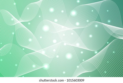 Light Green vector background with xmas confetti. Beautiful colored illustration with ribbon in celebration style. New design for ad, poster, banner of your Party.