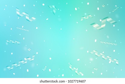 Light Green vector background with xmas confetti. Blurred decorative design in anniversary style with confetti. The template can be used as a background for postcards.