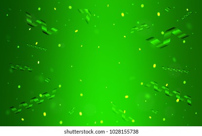 Light Green vector background with xmas confetti. Blurred decorative design in anniversary style with confetti. New design for ad, poster, banner of your Party.