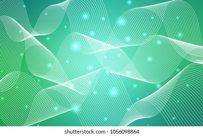 Light Green vector background with xmas confetti. Beautiful colored illustration with ribbon in celebration style. The template can be used as a background for postcards.