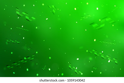 Light Green vector background with xmas confetti. Blurred decorative design in anniversary style with confetti. Beautiful design for your business advert of anniversary.