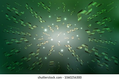 Light Green vector background with xmas confetti. Blurred decorative design in anniversary style with confetti. The template can be used as a background for postcards.