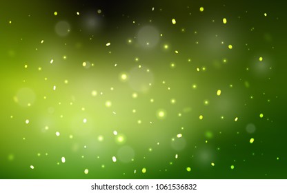 Light Green vector background with xmas snowflakes. Shining colored illustration with snow in christmas style. The pattern can be used for new year ad, booklets.