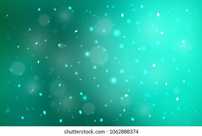 Light Green vector background with xmas snowflakes. Glitter abstract illustration with crystals of ice. The pattern can be used for new year ad, booklets.