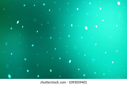 Light Green vector background with xmas snowflakes. Glitter abstract illustration with crystals of ice. The pattern can be used for new year leaflets.