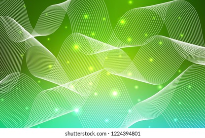 Light Green vector background with xmas confetti. Glitter abstract illustration with colorful confetti, ribbons. New design for ad, poster, banner of your Party.