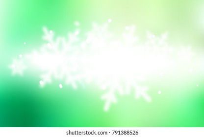 Light Green vector background with xmas snowflakes. Modern geometrical abstract illustration with crystals of ice. The template can be used as a new year background.
