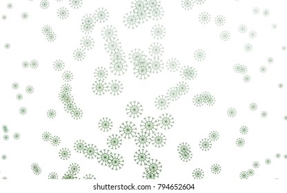 Light Green vector background with xmas snowflakes. Blurred decorative design in xmas style with snow. The pattern can be used for new year ad, booklets.