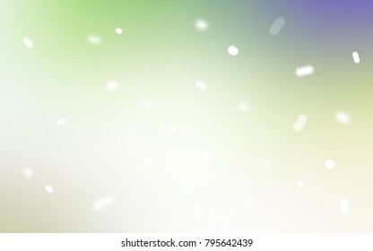 Light Green vector background with xmas snowflakes. Snow on blurred abstract background with gradient. The pattern can be used for year new  websites.