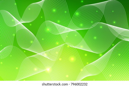 Light Green vector background with xmas confetti. Modern geometrical abstract illustration with carnival ribbons. Beautiful design for your business advert of anniversary.