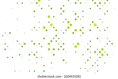 Light Green vector banner with circles, spheres. Abstract spots. Background of Art bubbles in halftone style with colored gradient.
