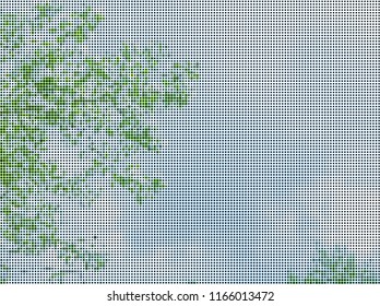 Light green vector banner with circles, dots, spheres. Abstract futuristic panel with spots. Background of Art bubbles in halftone style with gradient. 