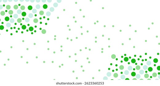 Anuncio de Vector verde claro con círculos, esferas. Manchas Abstractas.